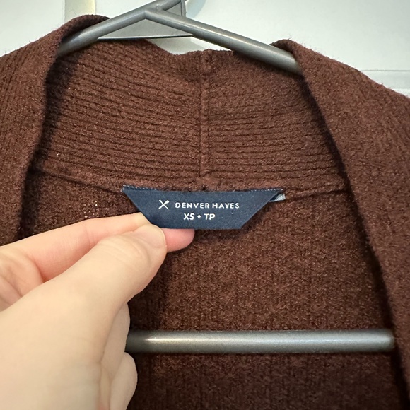 Knit Long Chocolate Cardigan - Denver Hayes XS - Picture 2 of 2